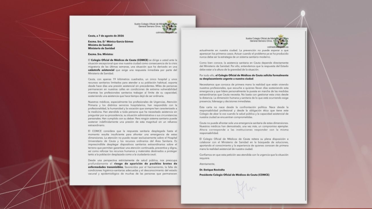 El Colegio Oficial de Médicos de Ceuta envía una carta a la ministra de Sanidad ante la crisis migratoria