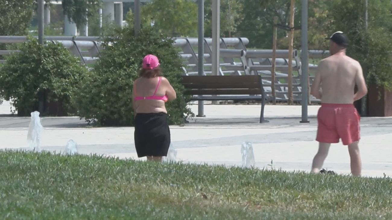 Calor en un parque de Madrid