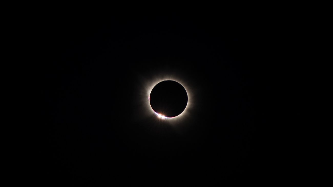 Vista durante el eclipse solar total desde Madrid
