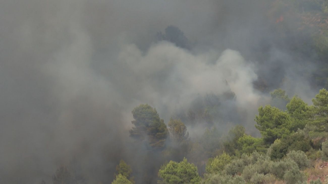 El incendio de Segorbe (Castellón) continúa activo con más de  633 hectáreas quemadas