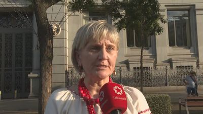 Los ucranianos afincados en Madrid celebran el día de su independencia en la Puerta del Sol