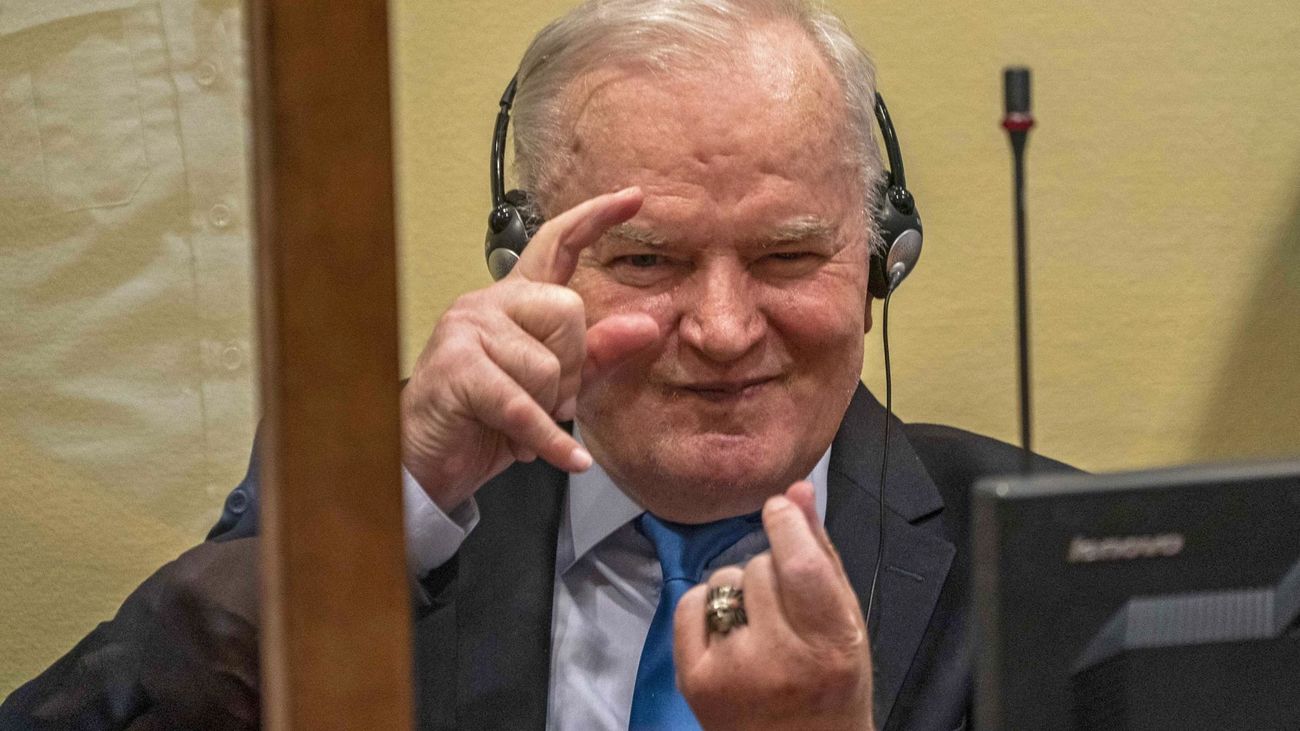El exgeneral serbobosnio Ratko Mladic durante uno de los juicios de apelación, en La Haya