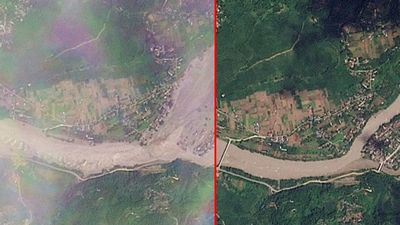 El antes y el después de la devastadora riada en Nepal