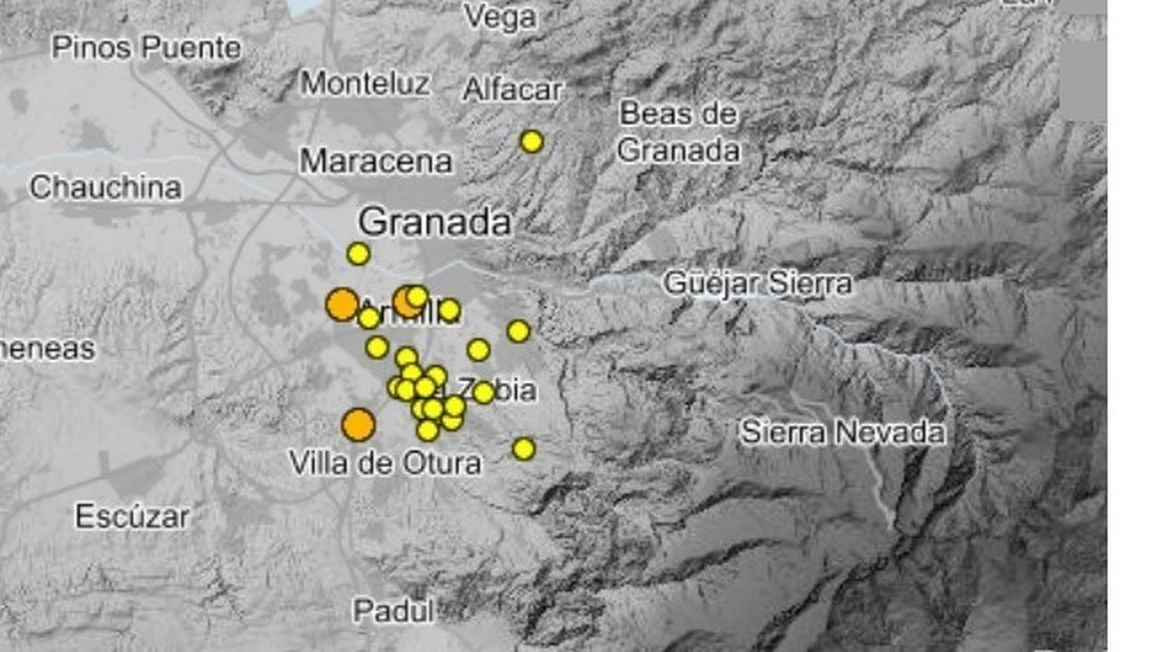 Seismos en las últimas horas en Granada y su área metropolitana