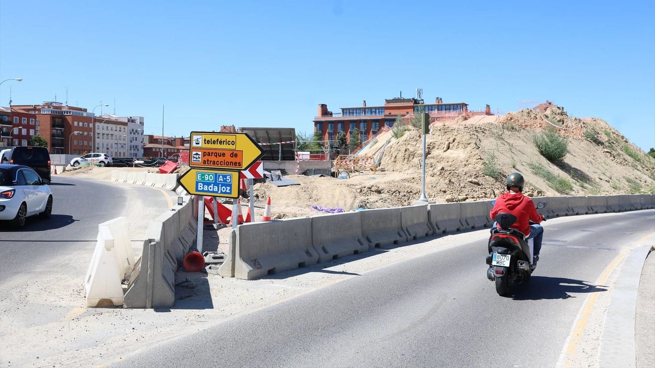 Vista de las obras preliminares de la conexión del nuevo túnel de la A-5 con la M-30