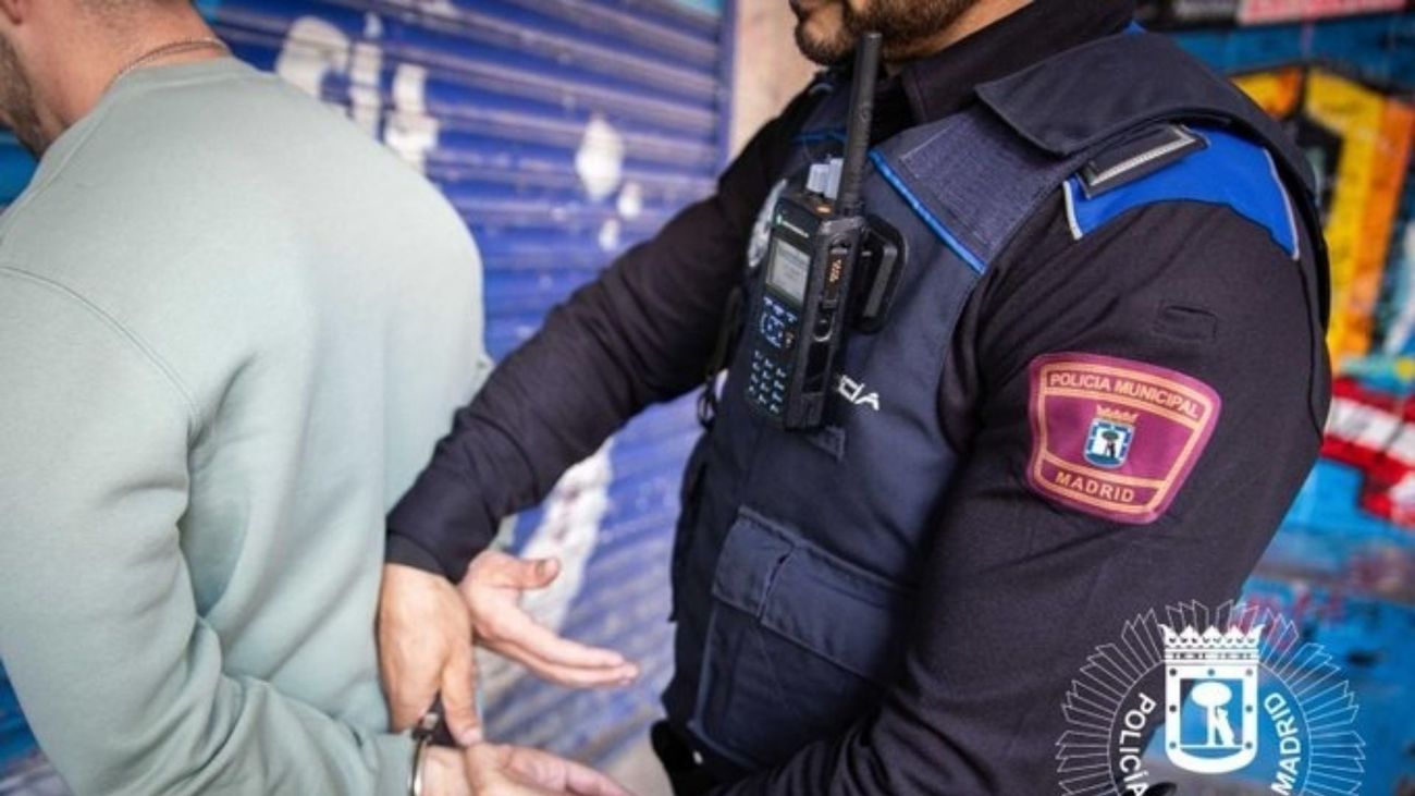 Imagen de archivo de un arrestado por la Policía Municipal de Madrid