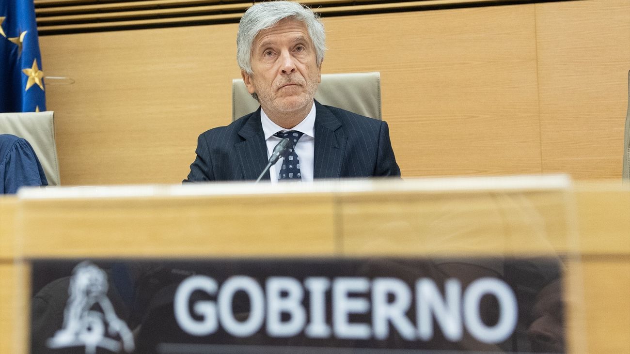 El ministro de Interior, Fernando Grande Marlasaka, durante una comparecencia ante la Comisión de Interior