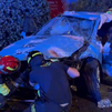 Dos heridos tras el aparatoso accidente de un VTC en Madrid