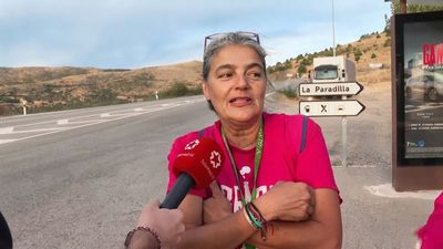 Preocupados por el avance del incendio de Santa María de la Alameda: "Es una zona de mucho pino y tenemos miedo"