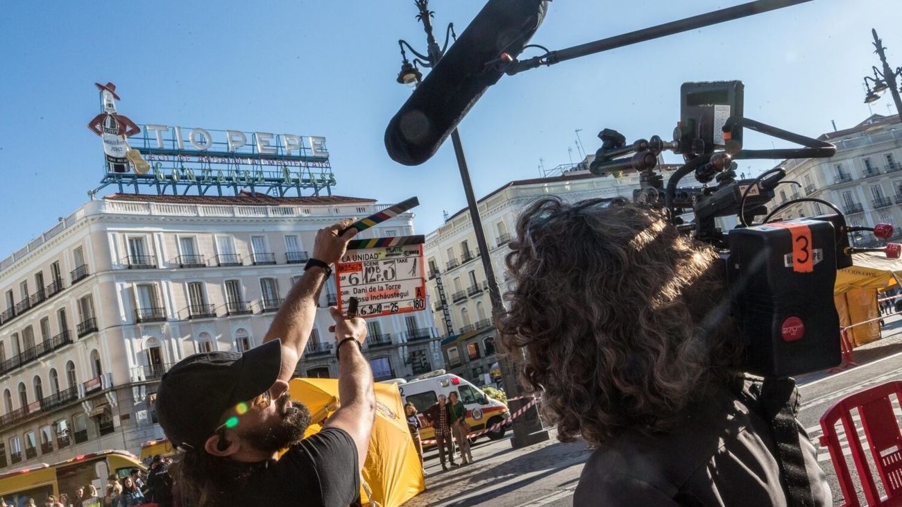 Rodaje en la Puerta del Sol