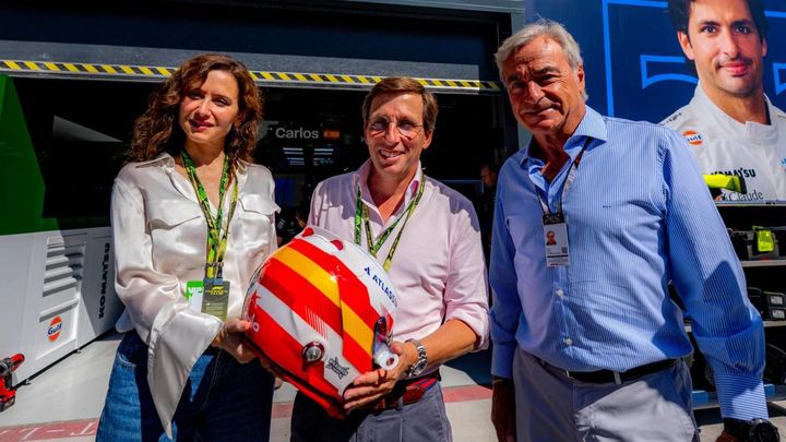 Ayuso y Almeida ponen a prueba el Madring antes del GP de España y protagonizan una de las imágenes del día