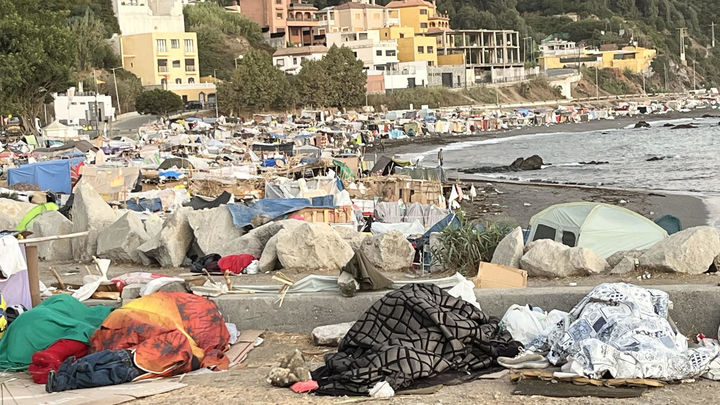 Situación en la playa del Trampolín de Ceuta