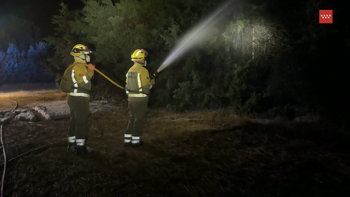 Incendio de un vehículo en Pedrezuela: las llamas alcanzan el pasto y las arizónicas de una vivienda