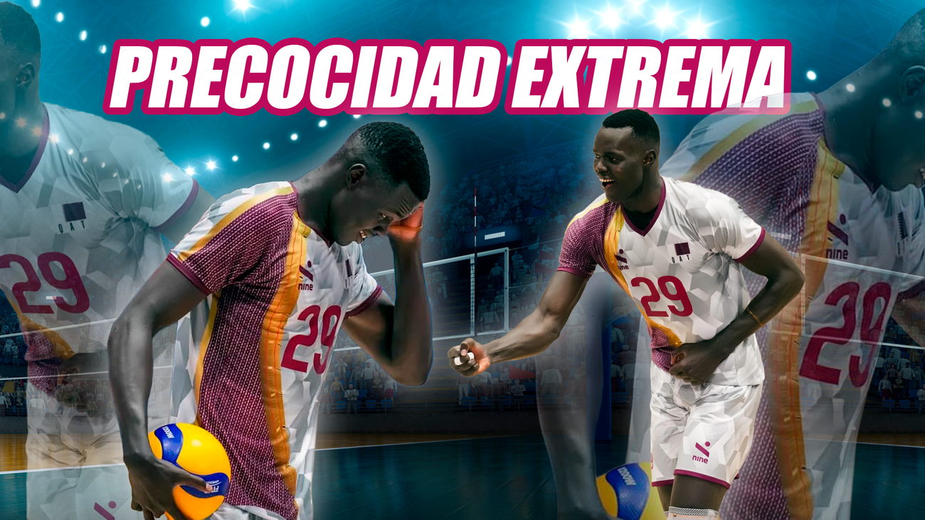Mubarak Musa, el nuevo fenómeno del voleibol mundial: 2'10 y 13 años