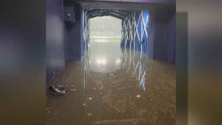 Túnel inundado en el Athletic Club - Levante / TELEMADRID