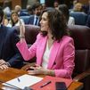 La presidenta de la Comunidad de Madrid, Isabel Díaz Ayuso, en la Asamblea de Madrid junto al consejero Miguel Ángel García
