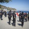 La Policía Local en la playa del Trampolín en Ceuta