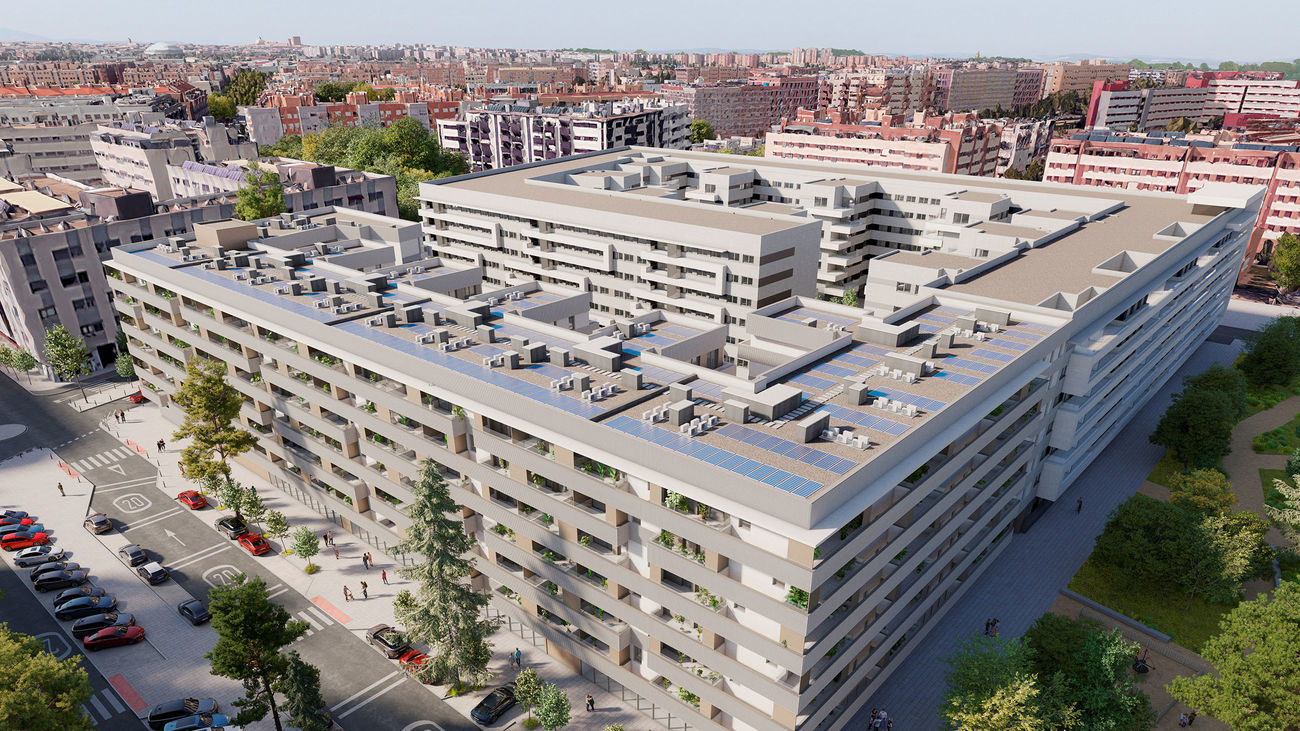 Ilustración de las nuevas viviendas públicas de alquiler de Getafe