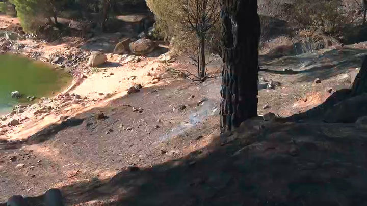 Cenizas sobre el río Alberche por los incendios de Ávila