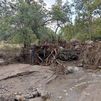Las fuertes lluvias dejan intransitable el puente de la Cascada del Purgatorio y la pista del Hueco de San Blas