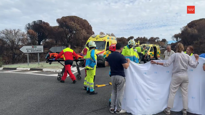 Muere un motorista en un accidente en la M-501 en Navas del Rey y su acompañante resulta herida grave