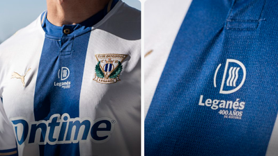 Así es la camiseta que lucirá el Leganés con el logo del 400º aniversario de la Villa de Leganés