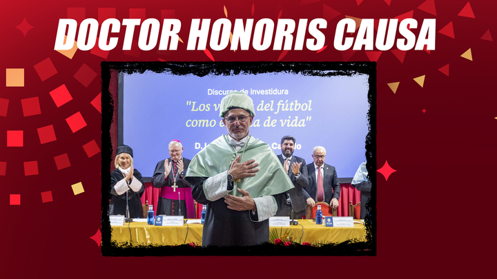 De la Fuente recuerda a Gavi y Pedri en su investidura como doctor honoris causa por la UCAM