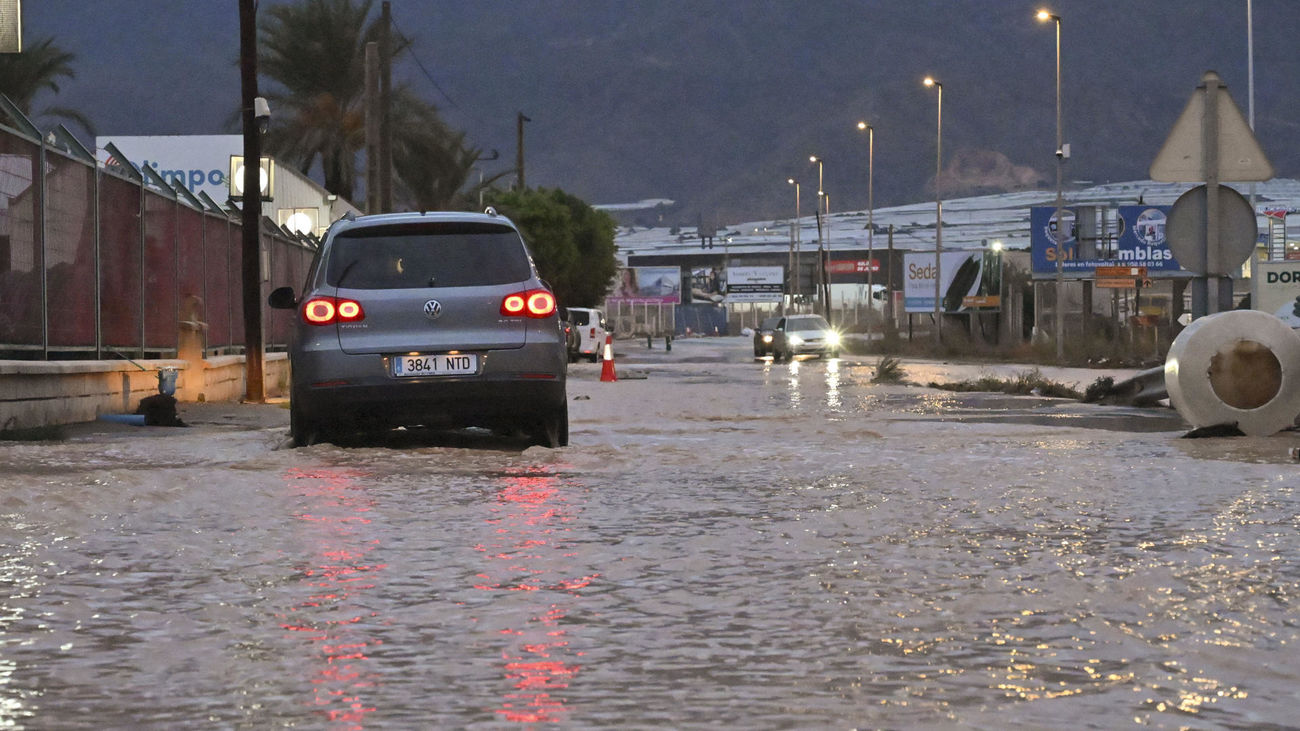 Vista del municipio de El Ejido (Almería), que ha activado este sábado el Plan de Emergencias Municipal tras registrar más de un centenar de incidencias por las intensas precipitaciones