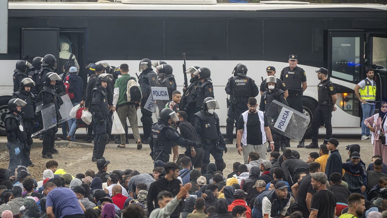 Desalojo de migrantes en Ceuta
