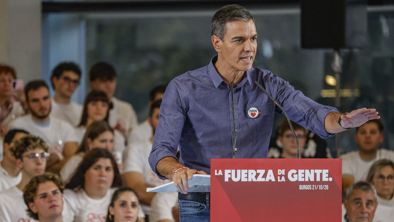 Sánchez en un mitin en Burgos