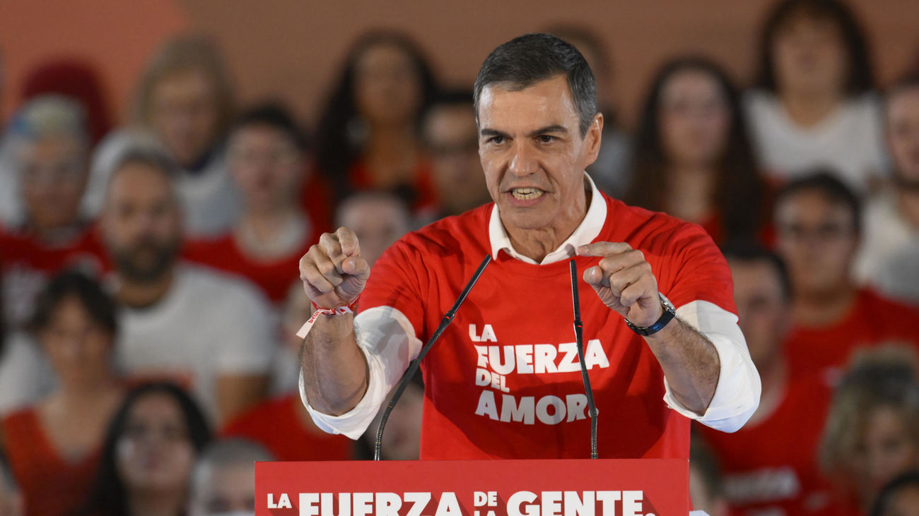 Sánchez en un mitin en Gijón